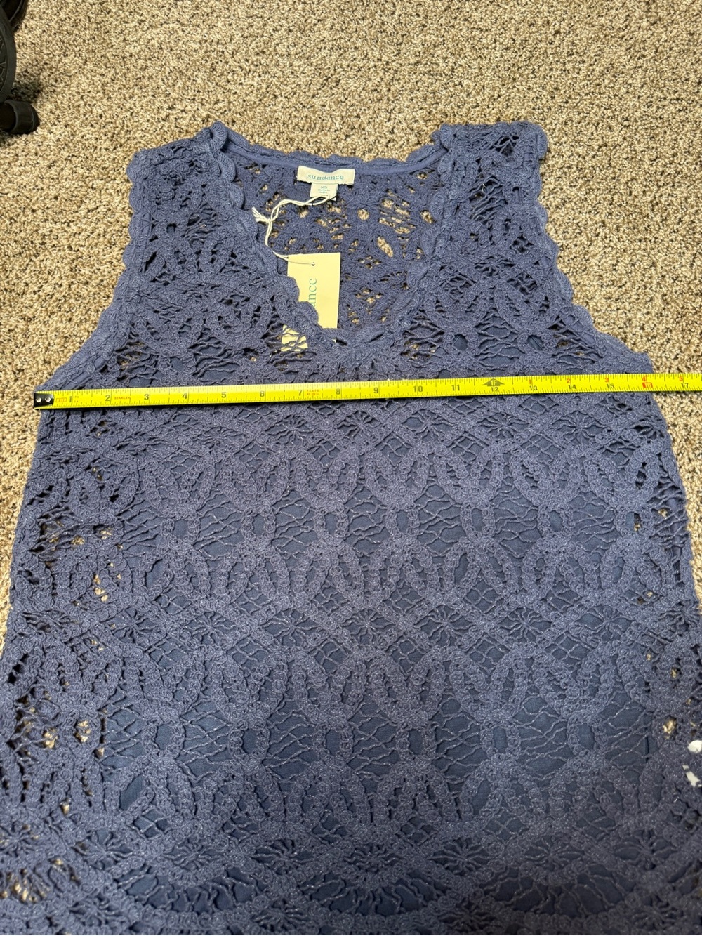 Sundance Perkiwinkle Crochet Sleeveless Top - Picture 8 of 11